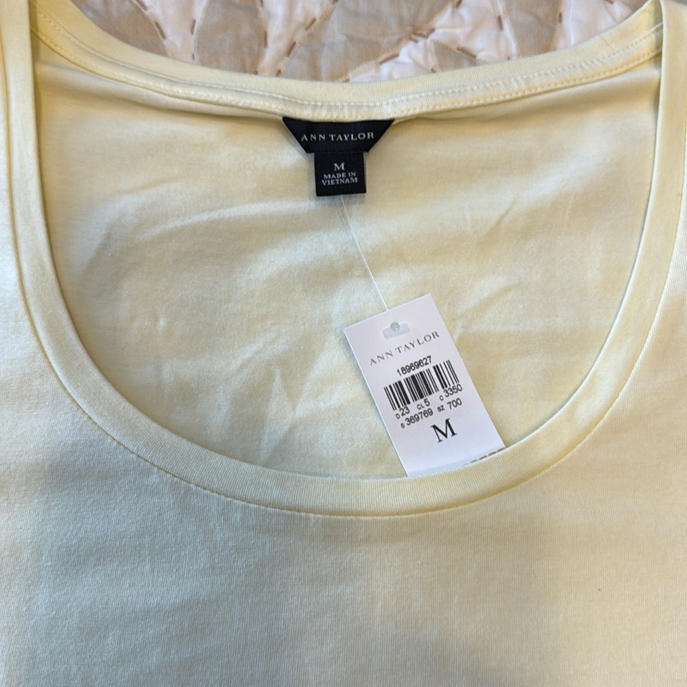 Ann Taylor Scoop Neck Tee - light yellow - Picture 2 of 5